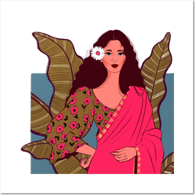 Woman in Saree Wall Art by Aditi Kamat